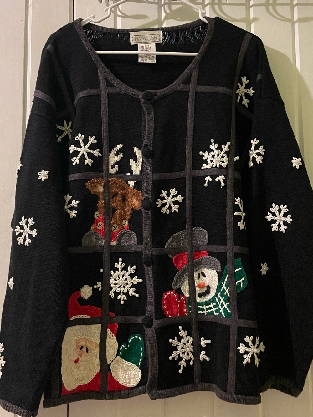 Mandal vintage Christmas cardigan sweater XXL GUC